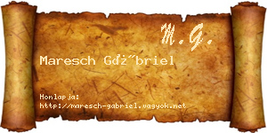 Maresch Gábriel névjegykártya
